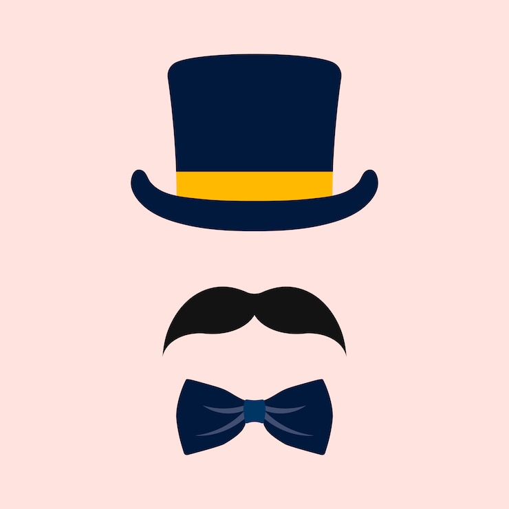 Vetor grátis cabine de foto de casamento masculino adereços vector