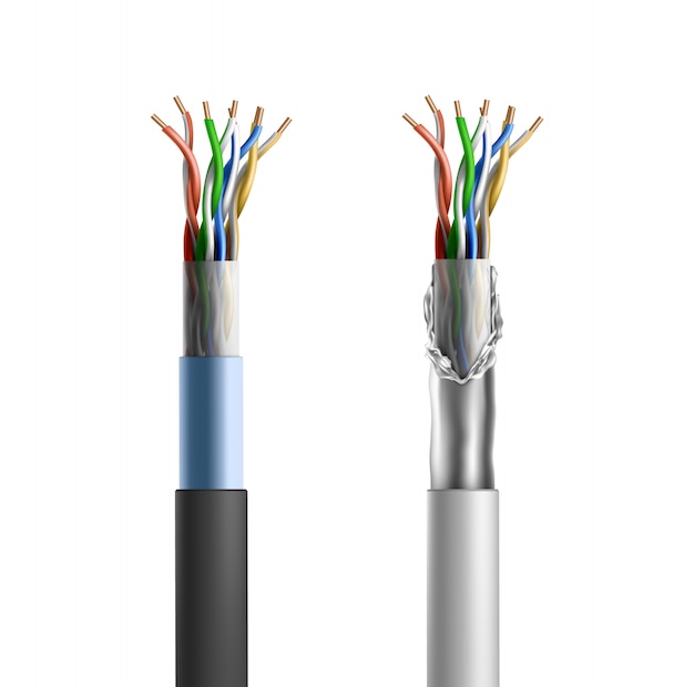 Cabo blindado elétrico com conjunto de fios de cobre