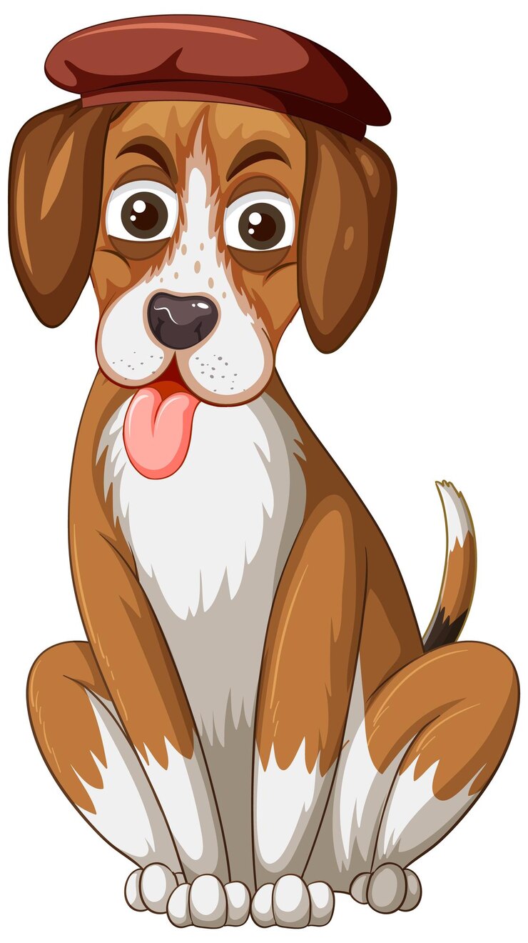 Vetor grátis cachorrinho fofo no fundo branco