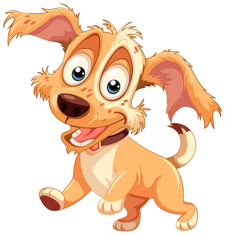 Vetor grátis cachorro alegre com orelhas floppy
