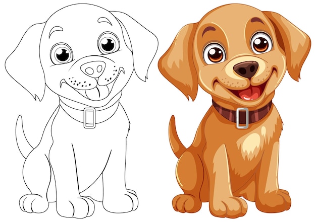 Vetor grátis cães de desenho animado felizes sorrindo juntos