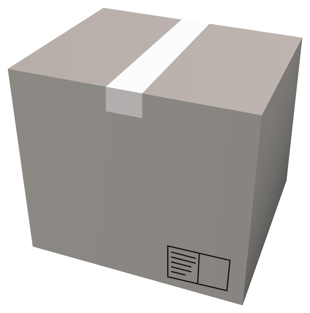 Vetor grátis caixa de papelão 3d isolada