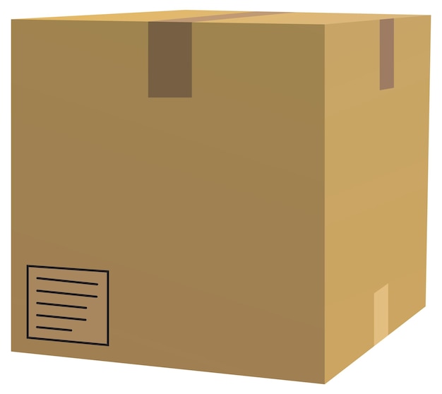 Vetor grátis caixa de papelão 3d isolada