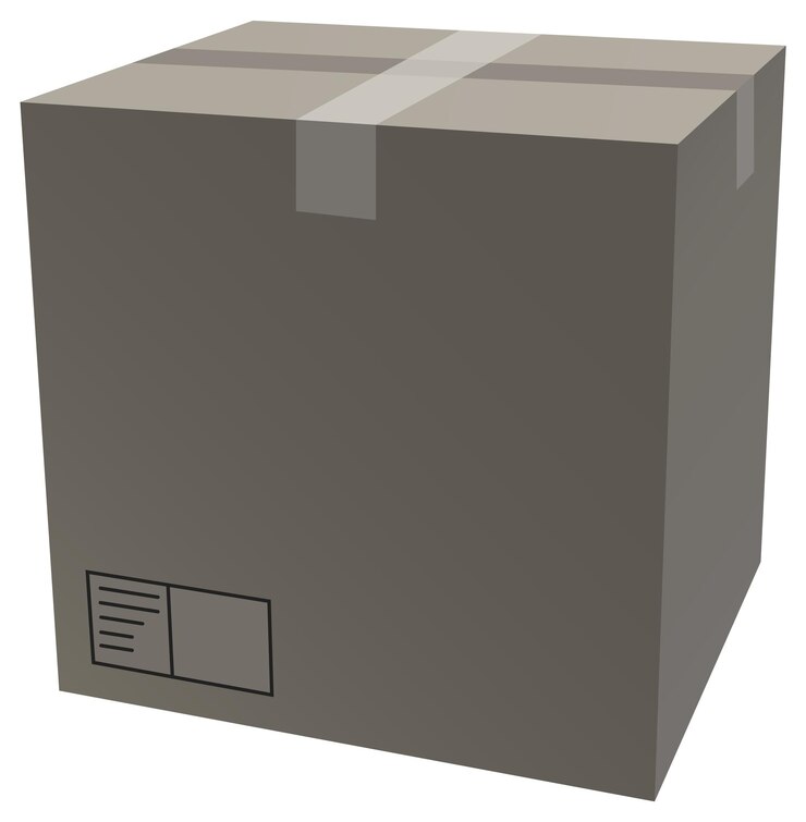 Vetor grátis caixa de papelão 3d isolada