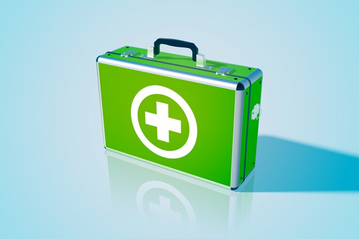 Vetor grátis caixa médica fechada realística