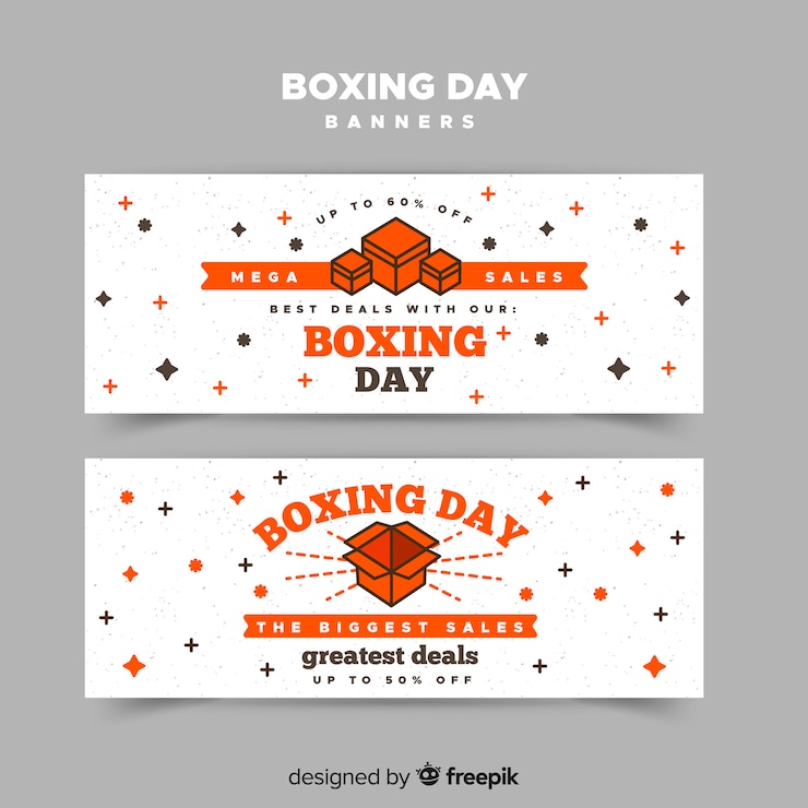 Vetor grátis caixas de boxe dia banner