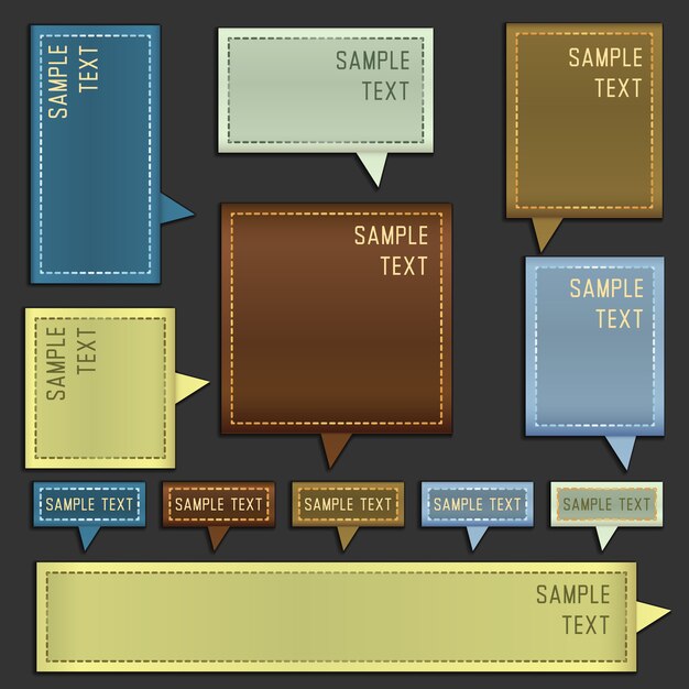 Caixas de mensagens do vetor com espaço para o texto