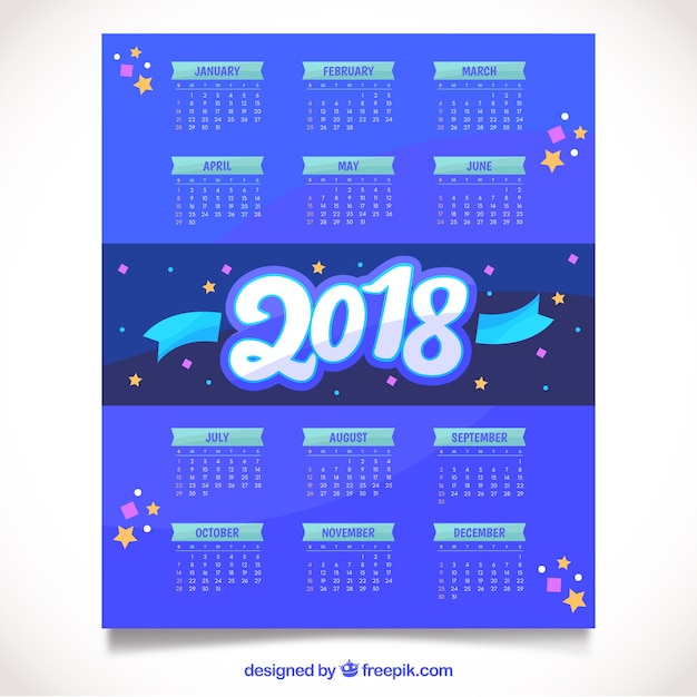 Vetor grátis calendário 2018