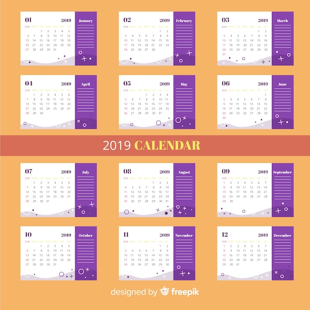 Calendário 2019