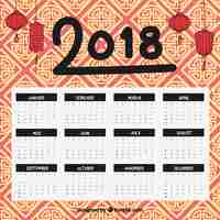 Vetor grátis calendário chinês de ano novo