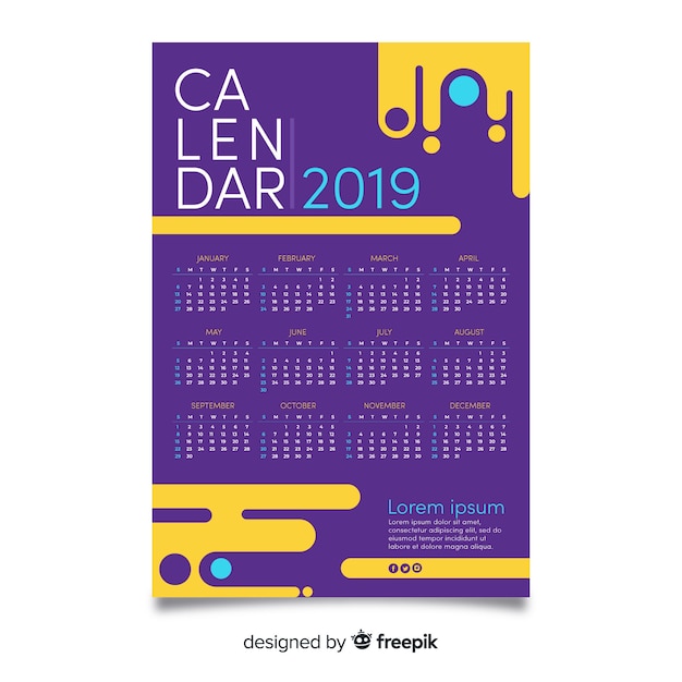 Calendário de 2019