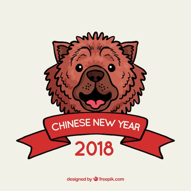 Vetor grátis calendário de ano novo chinês de 2018