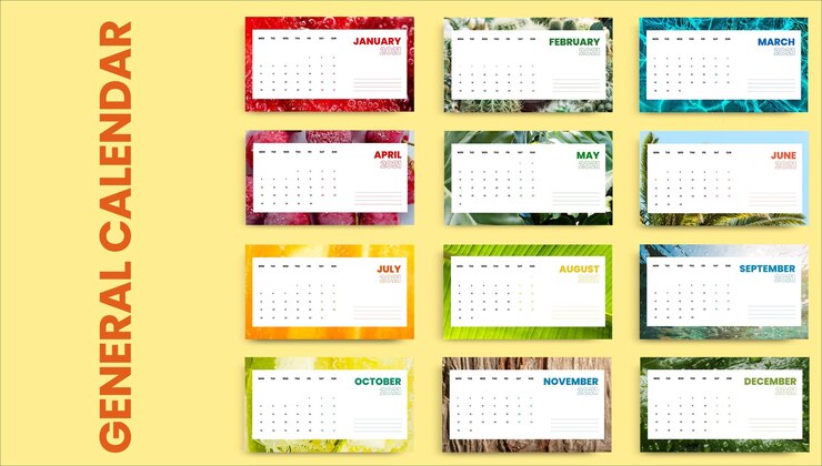 Vetor grátis calendário de verão frio e colorido criativo