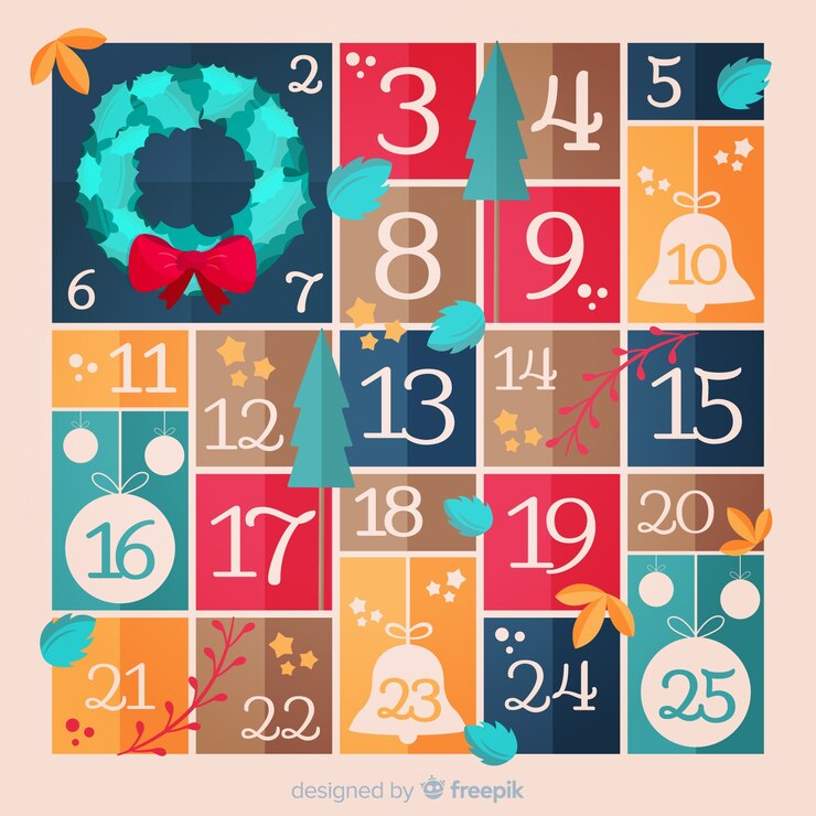 Vetor grátis calendário do advento de silhuetas