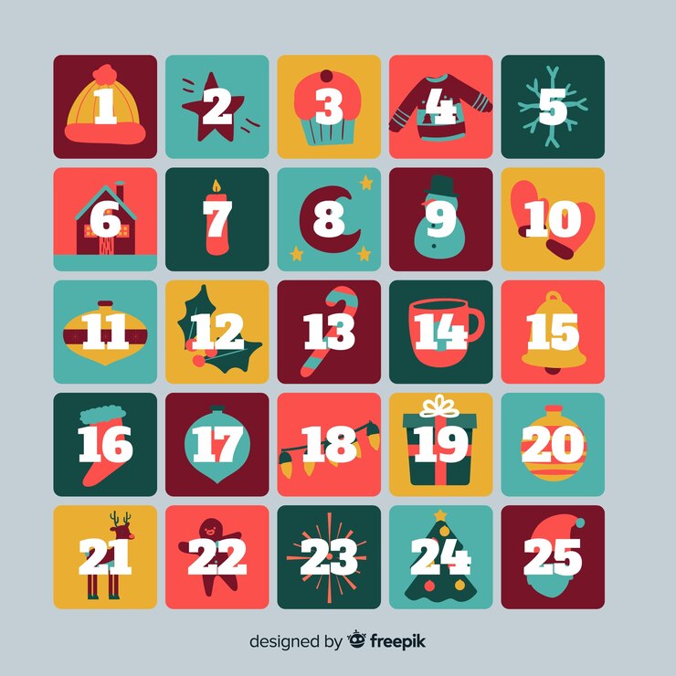 Vetor grátis calendário do advento