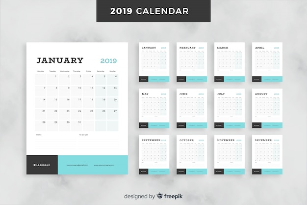 Calendário do mês 2019