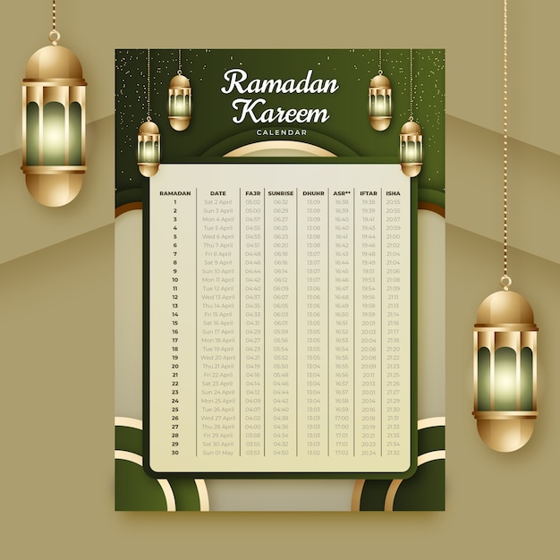 Calendário do ramadã gradiente