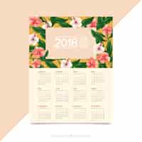 Vetor grátis calendário florido 2018