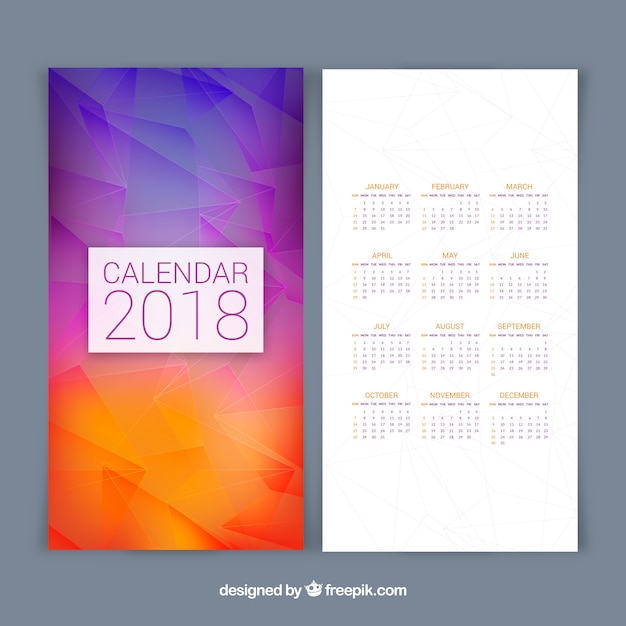 Calendário gradient 2018