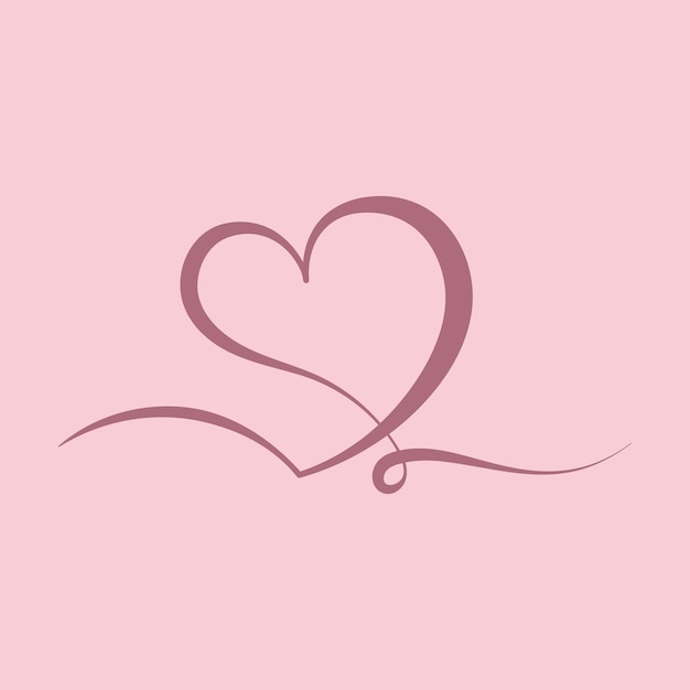 Vetor grátis caligrafia coração fundo rosa