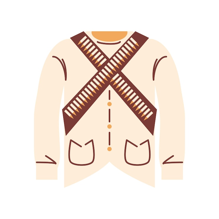 Vetor grátis camisa revolucionária mexicana ilustração isolada