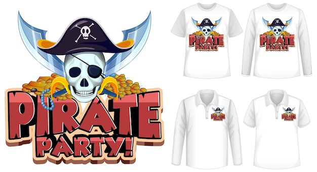 Vetor grátis camiseta com ícone de festa pirata