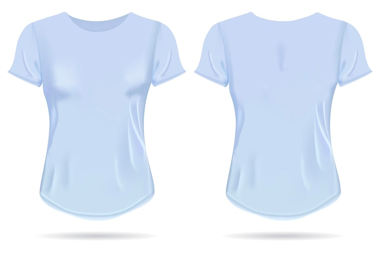 Vetor grátis camiseta feminina isolada realista azul claro