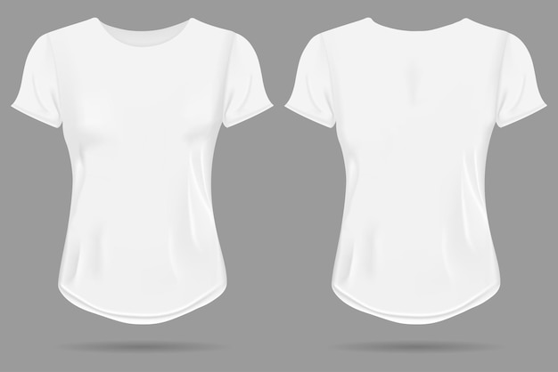 Camiseta Feminina Isolada Realista Branca