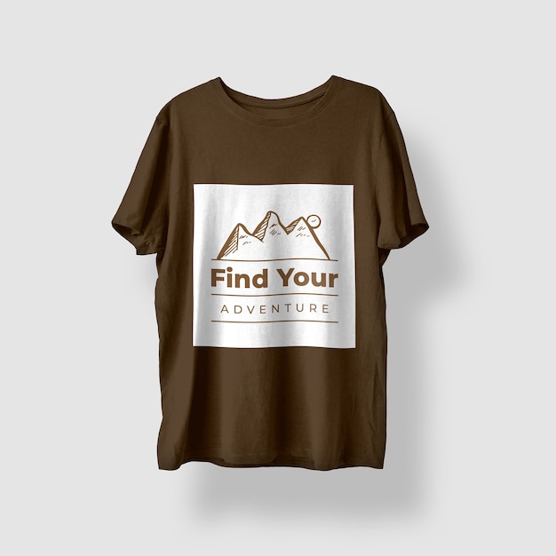 Vetor grátis camiseta monocolor simples encontre sua aventura