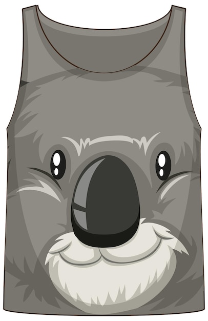 Vetor grátis camiseta regata com rosto de padrão de coala