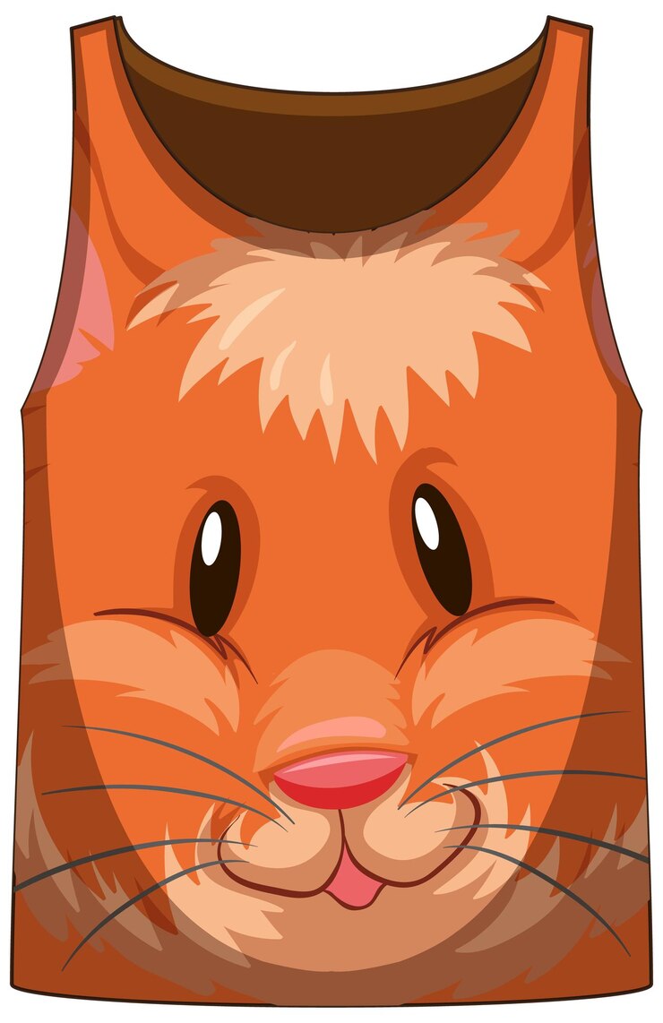 Vetor grátis camiseta regata com rosto de padrão de hamster