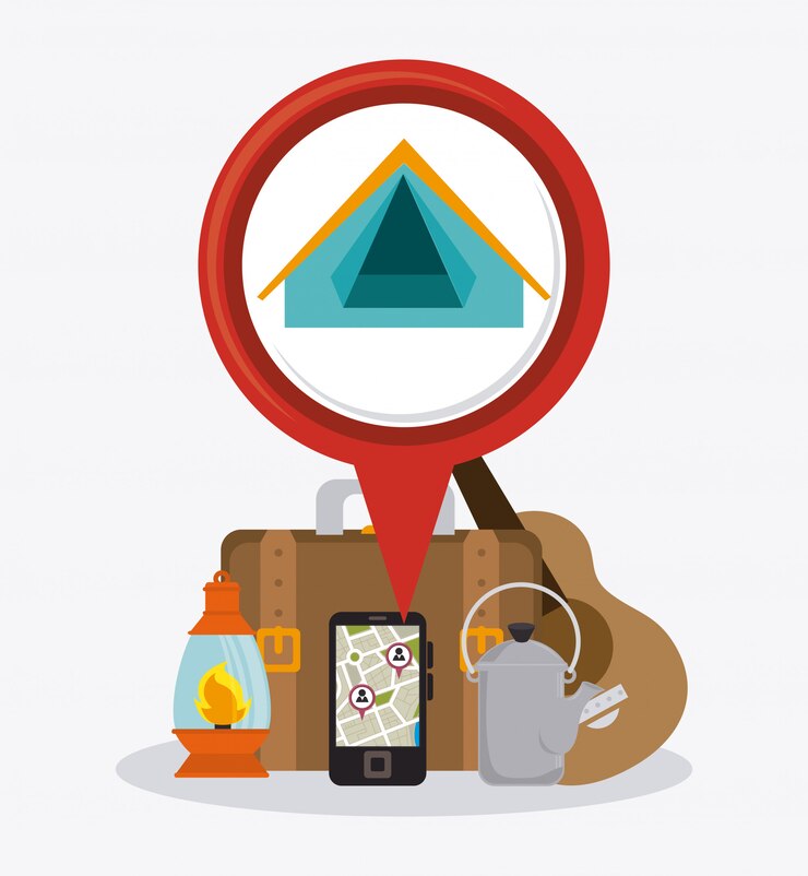 Vetor grátis camping, viagens e férias