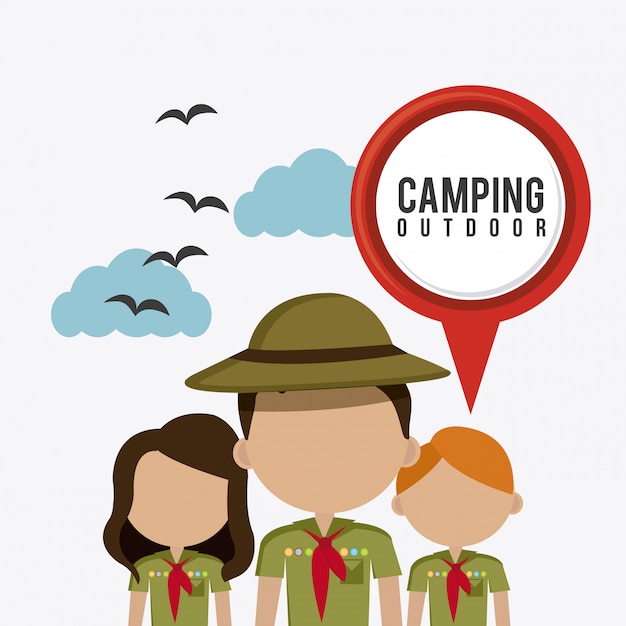 Vetor grátis camping, viagens e férias