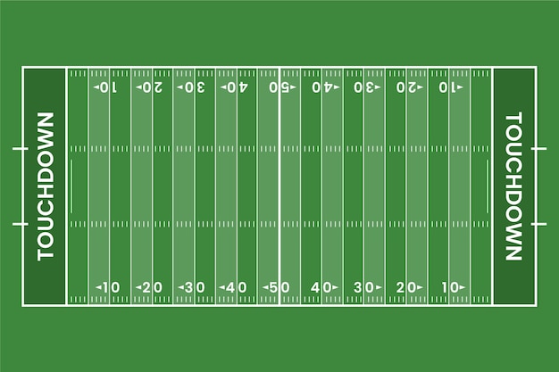 Vetor grátis campo de futebol americano plano em vista superior