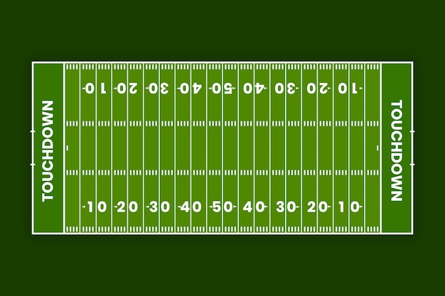 Vetor grátis campo de futebol americano plano em vista superior