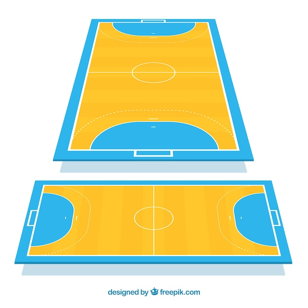 Campo de handebol em estilo plano