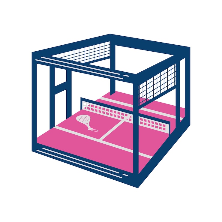 Vetor grátis campo de padel ao ar livre