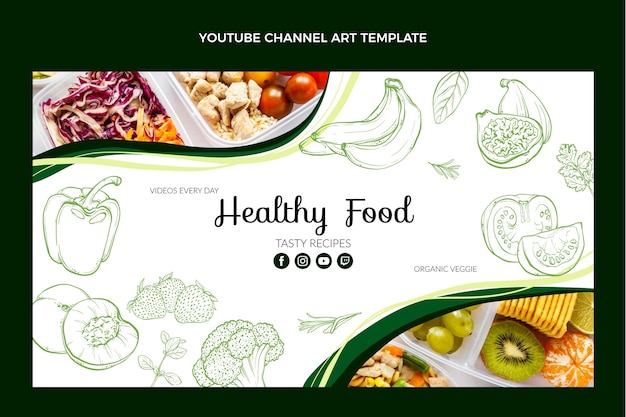 Canal do youtube de comida desenhada à mão