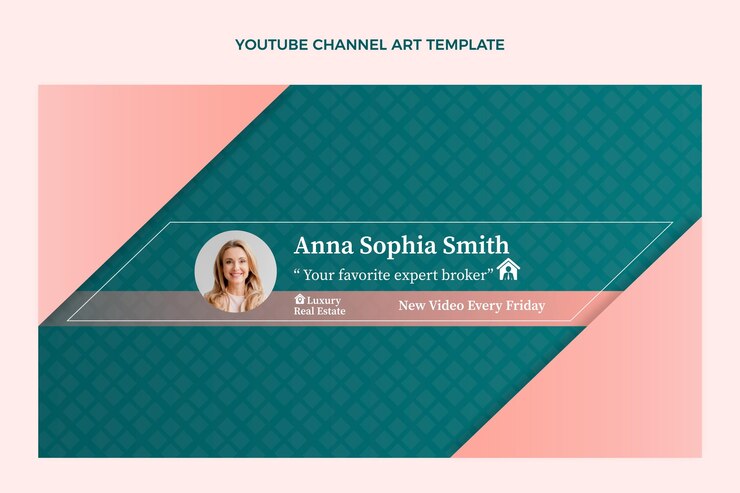 Vetor grátis canal do youtube imobiliário com gradiente