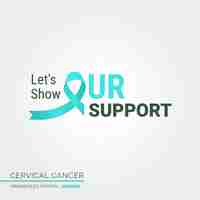 Vetor grátis câncer cervical fortalece a conversa em pôsteres de fundo vetorial