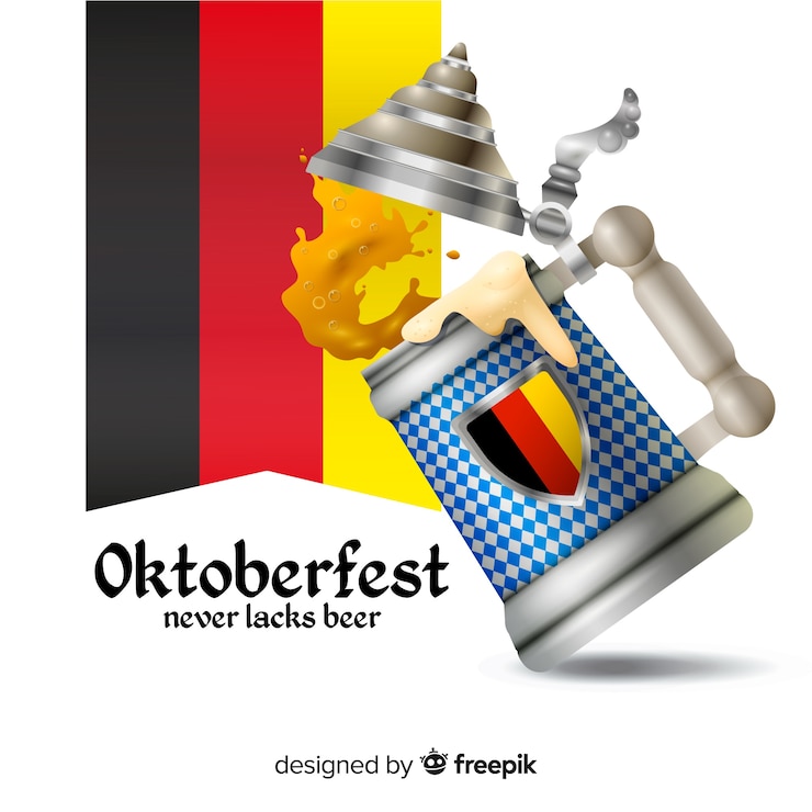 Vetor grátis caneca de cerveja tradicional oktoberfest realista