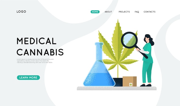 Vetor grátis cannabis medicinal - página de destino