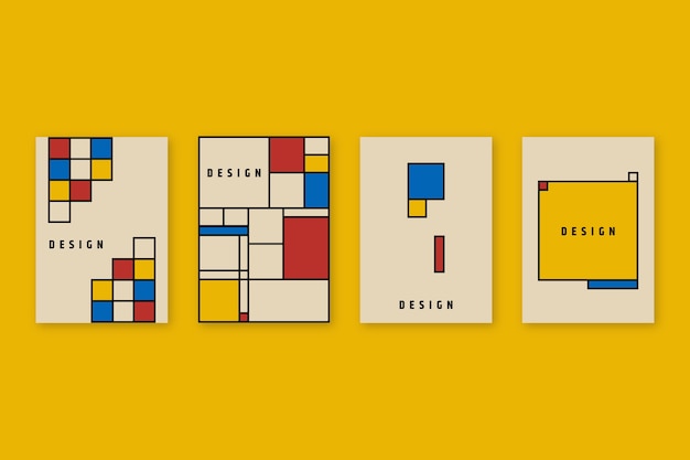 Vetor grátis capa de design gráfico no estilo bauhaus