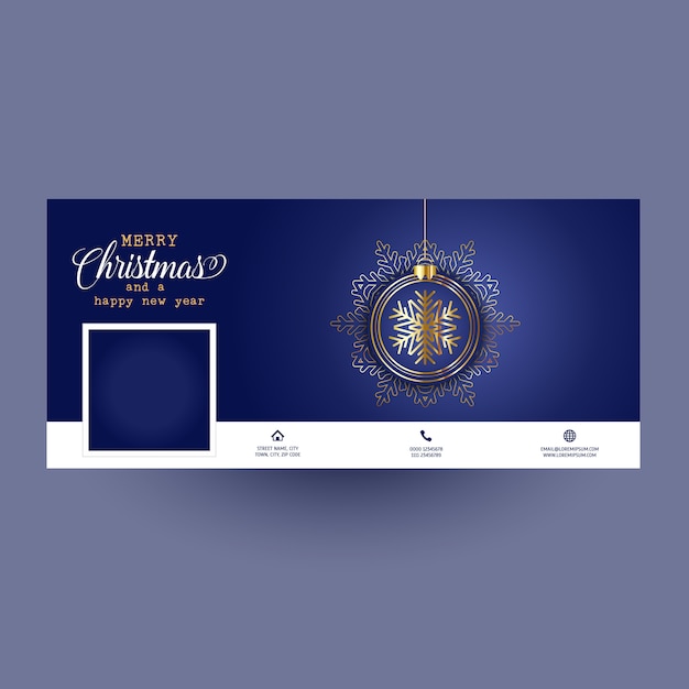 Vetor grátis capa de facebook com design de bauble natal
