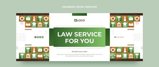 Capa de facebook de escritório de advocacia de design plano