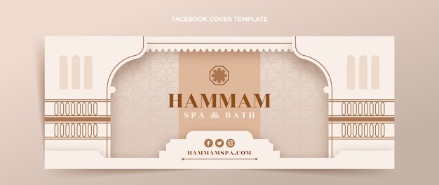 Vetor grátis capa de facebook de hammam de design plano