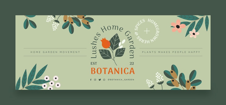 Vetor grátis capa de facebook de jardinagem de design plano