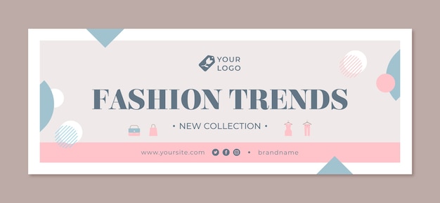 Capa de facebook de modelo boutique mínimo de design plano