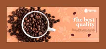 Vetor grátis capa de facebook de plantação de café de design plano