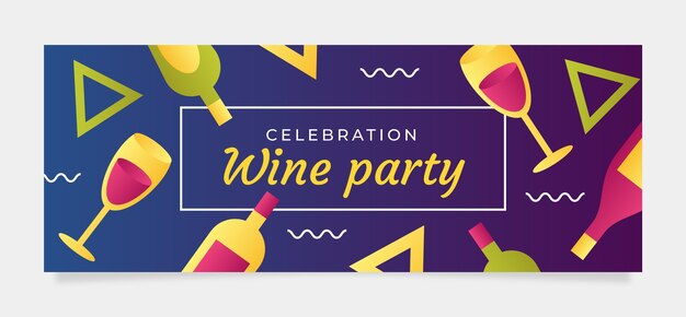 Capa de facebook gradiente de festa de vinho